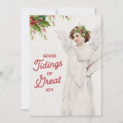 Vintage Christmas Angel Holiday Card