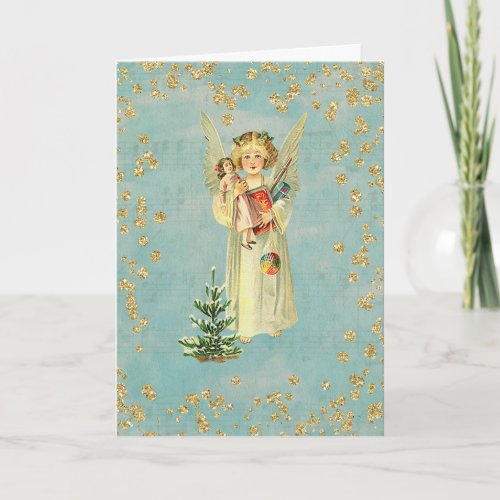 Vintage Christmas Angel Holiday Card