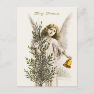 Vintage Christmas Angel Holiday Postcard