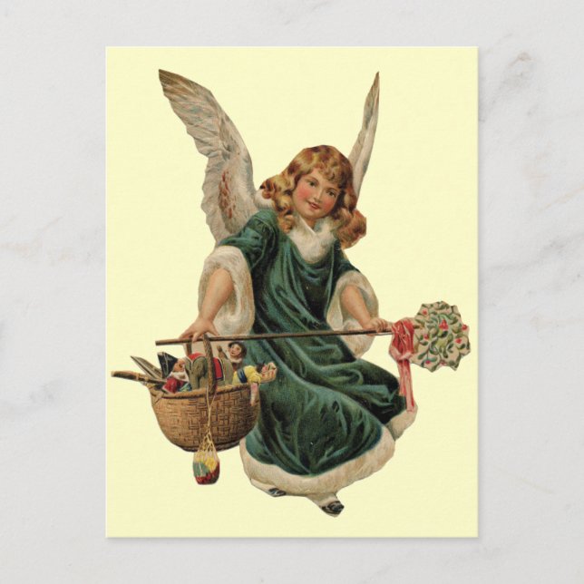 Vintage Christmas Angel Holiday Postcard (Front)