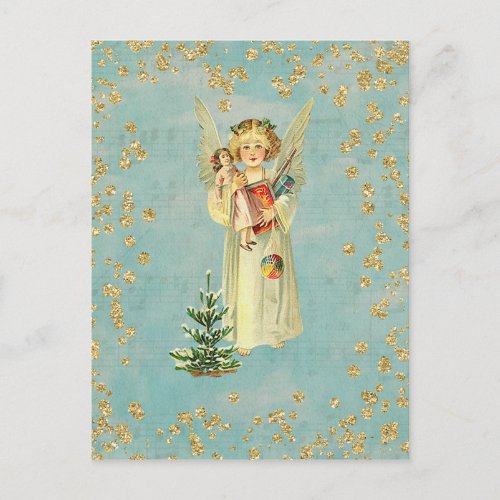 Vintage Christmas Angel Holiday Postcard