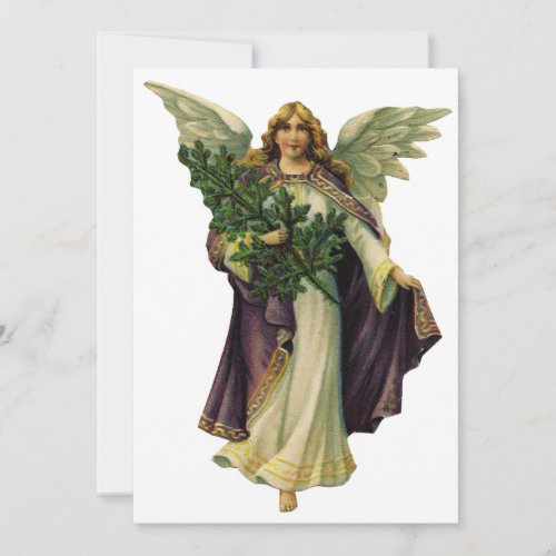 Vintage Christmas Angel Invitation