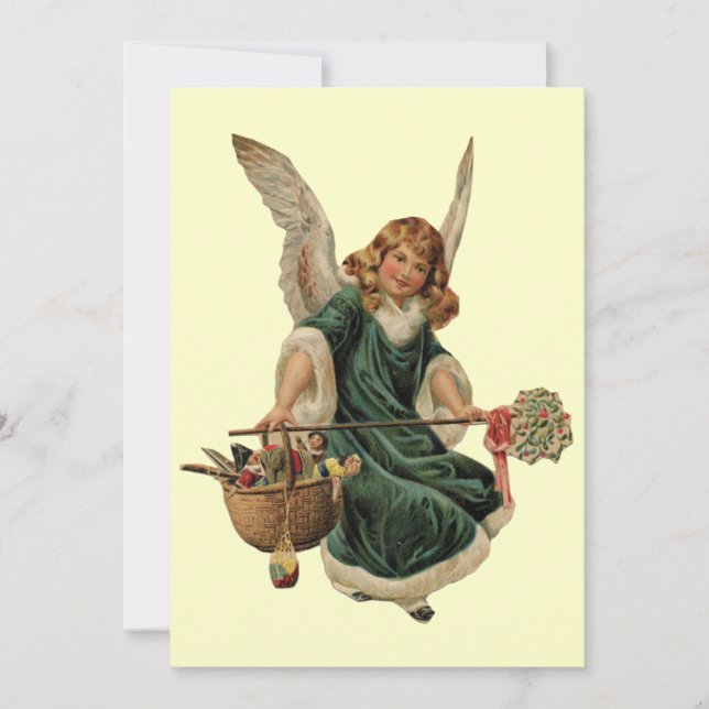 Vintage Christmas Angel Invitation (Front)