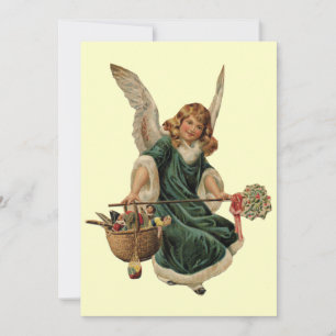 Vintage Christmas Angel Invitation