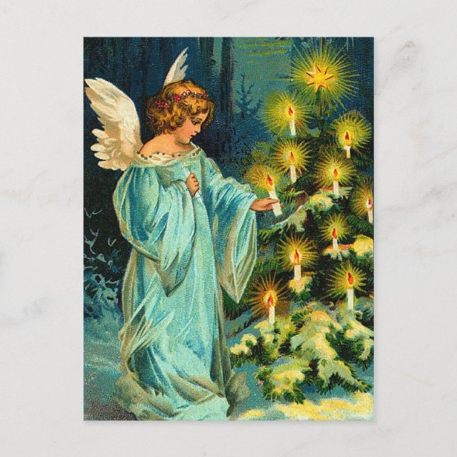 Vintage Christmas Angel Postcard (Front)