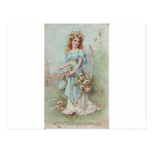 Vintage Christmas Angel Postcard | Zazzle