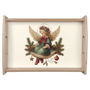 Vintage Christmas Angel Serving Tray
