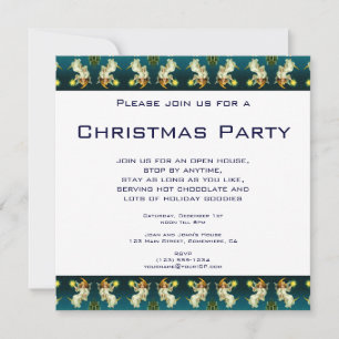 Vintage Christmas, Angel Shining Star Pattern Invitation