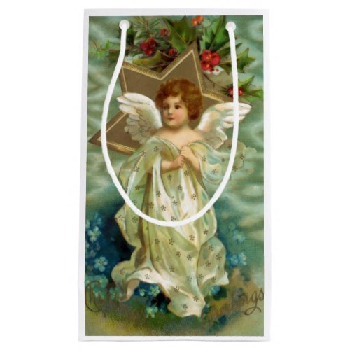 Vintage Christmas Angel Small Gift Bag