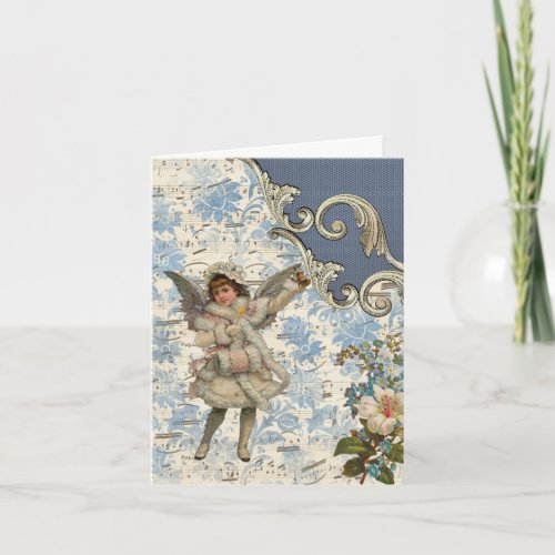 Vintage Christmas Angel Song Wonderful Time Year