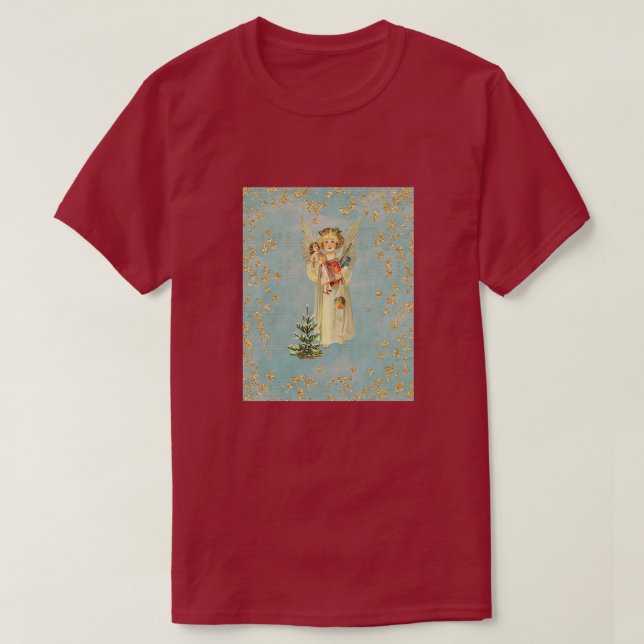 Vintage Christmas Angel T-Shirt (Design Front)