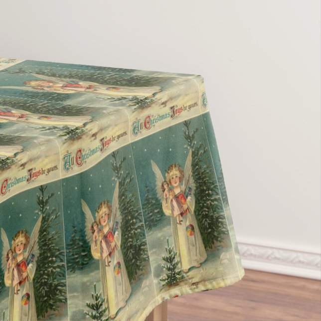 Vintage Christmas Angel Tablecloth (In Situ)