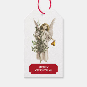Vintage Christmas Angel & Tree Holiday Gift Tags