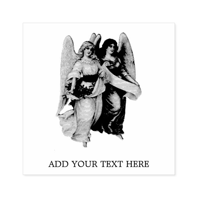 VINTAGE "CHRISTMAS ANGEL" WOOD ART STAMP (Imprint)