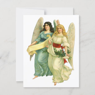 Vintage Christmas, Angelic Victorian Angels Holiday Card