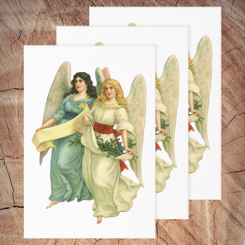 Vintage Christmas Angelic Victorian Angels Wrapping Paper Sheets