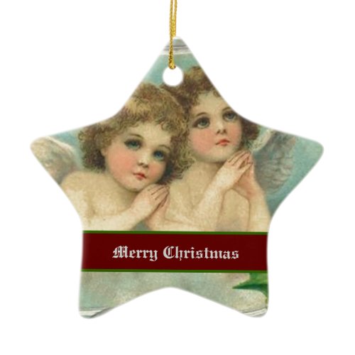 Vintage Christmas angels and holy berry ornaments