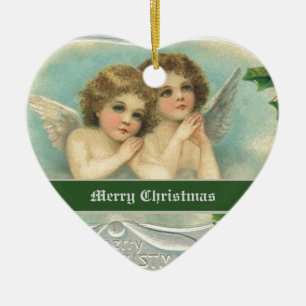 Vintage Christmas angels and holy berry ornaments