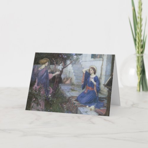 Vintage Christmas Angels Annunciation Waterhouse Holiday Card