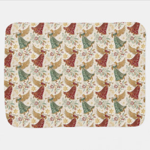 Vintage Christmas Angels Baby Blanket