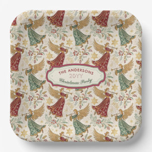 Vintage Christmas Angels Custom Disposable Paper Plates