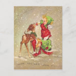 Vintage Christmas Angels Feeding Baby Deer Holiday Postcard<br><div class="desc">Vintage Christmas Angels Feeding Baby Deer</div>