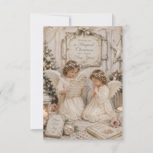vintage christmas angels greeting card