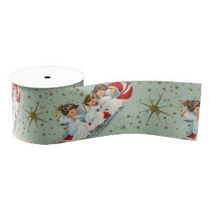 Vintage Christmas Angels Grosgrain Ribbon