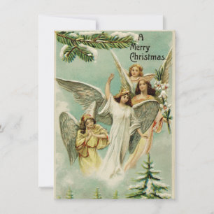Vintage Christmas Angels Holiday Card