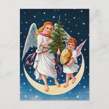 Vintage Christmas Angels Holiday Postcard by ChristmasVintage at Zazzle