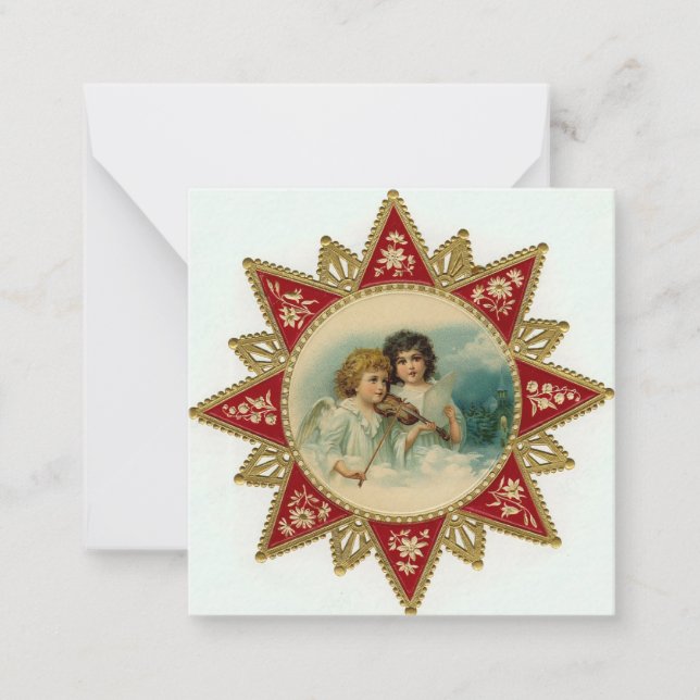 Vintage Christmas angels Note Card (Front)