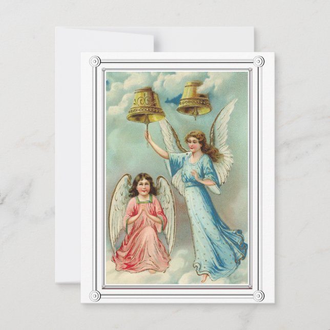 Vintage Christmas angels Note Card (Front)