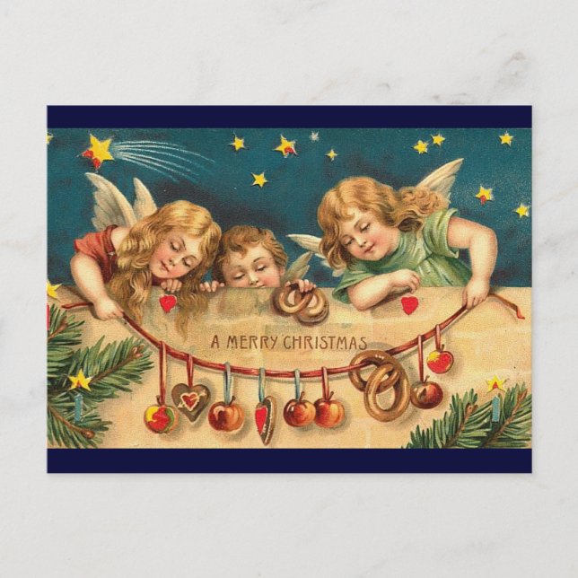 Vintage Christmas  angels Postcard (Front)