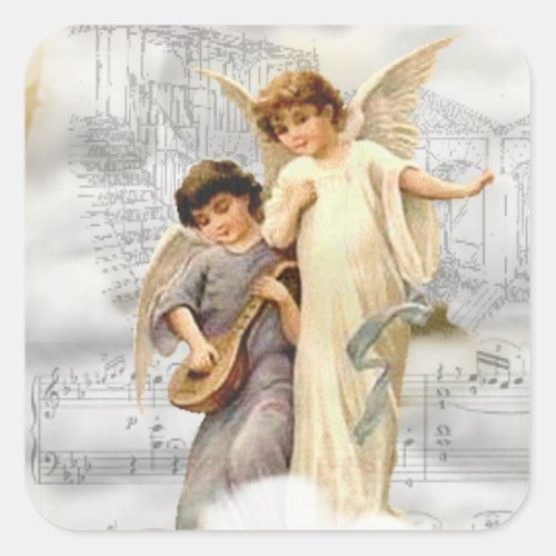 Vintage Christmas Angels Sticker