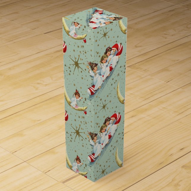 Vintage Christmas Angels  Wine Box (Front)