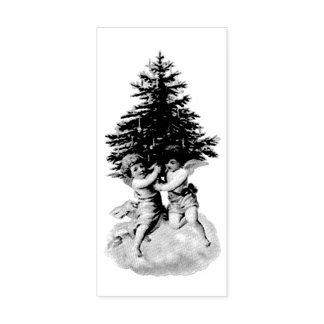 VINTAGE "CHRISTMAS ANGELS" WOOD ART STAMP (Imprint)