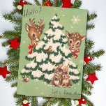 Vintage Christmas Animals Around Tree Holiday Card<br><div class="desc">Vintage Christmas Animals Around Tree Holiday Card.</div>