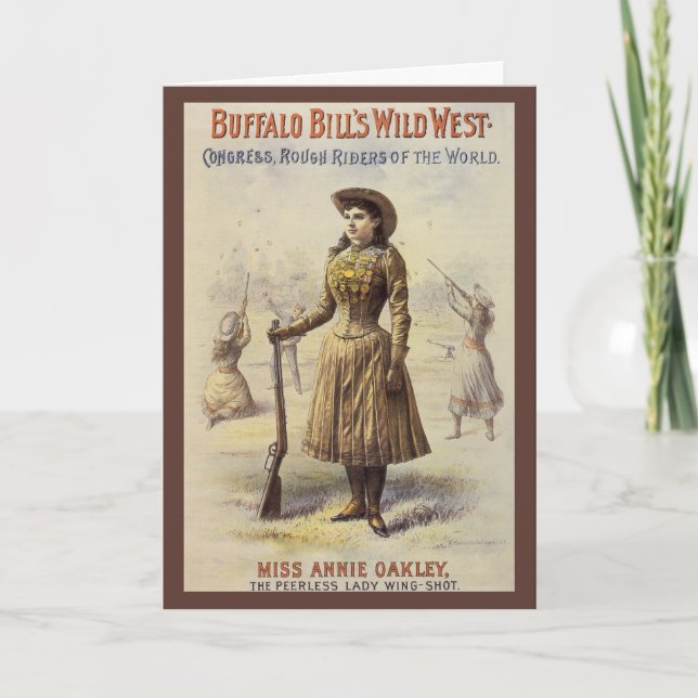 Vintage Christmas, Annie Oakley Cowgirl Holiday Card (Front)