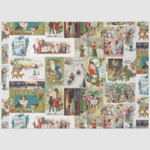 Vintage Christmas Antique Collage  Tissue Paper
