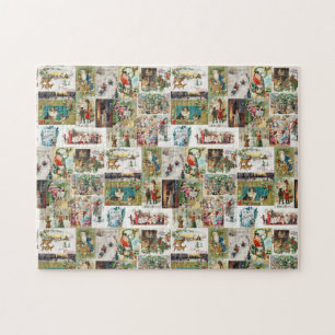 Vintage Christmas Antique Collage Xmas Jigsaw Puzzle