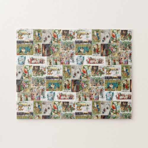Vintage Christmas Antique Collage Xmas   Jigsaw Puzzle