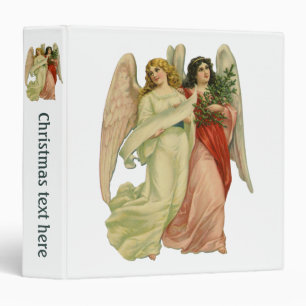 Vintage Christmas, Antique Victorian Angel Die Cut 3 Ring Binder