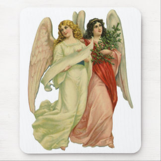Vintage Christmas, Antique Victorian Angel Die Cut Mouse Pad