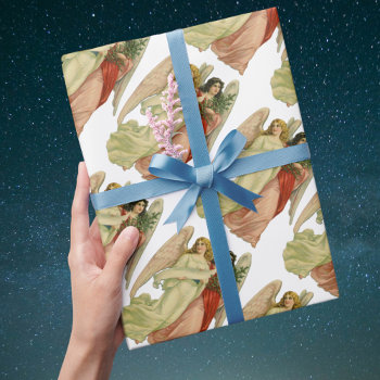 Vintage Christmas  Antique Victorian Angel Die Cut Wrapping Paper by ChristmasCafe at Zazzle