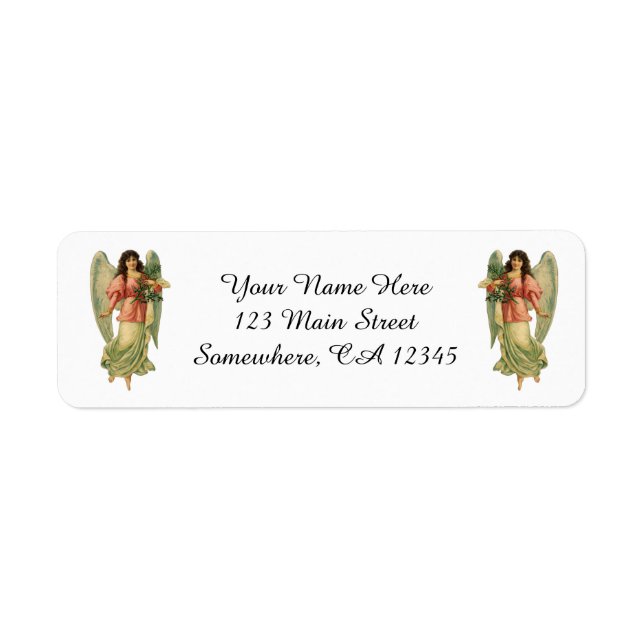Vintage Christmas, Antique Victorian Angel Label (Front)