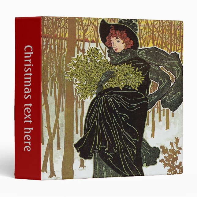 Vintage Christmas Art Nouveau Scribners Cover 1895 Binder (Front/Spine)