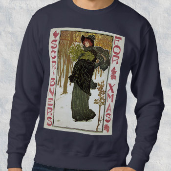 Vintage Christmas Art Nouveau Scribners Cover 1895 Sweatshirt by ChristmasCafe at Zazzle