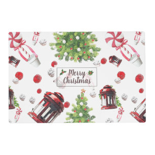 Vintage Christmas Art Pattern Placemat