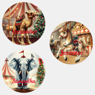 Vintage Christmas Baby Circus Animal Gift Tags Labels