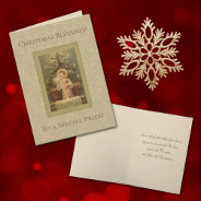 Vintage Christmas Baby Jesus Catholic Priest Holiday Card at Zazzle